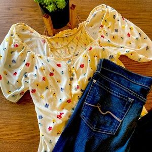 Madewell Seamed Button-Down in Confetti Floral